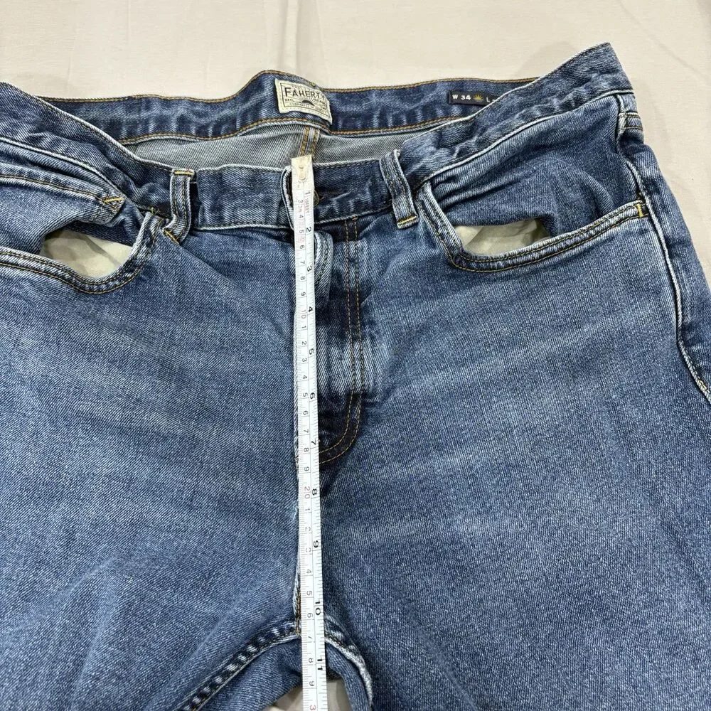 Faherty Jeans Straight Fit Mens 33x32 Feel Good Special Weave Casual Denim